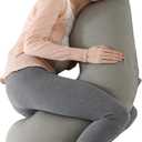 BATTOP Pregnancy Pillows with Cooling Cover,Cooling Maternity Pillow for Sleeping,Support for Belly,HIPS,Legs,Pregnancy Must Haves,Side Sleeper Body Pillow