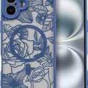 XIZYO Magnetic Case for iPhone 17 Floral Rose Cute Phone Case [Compatible with Magsafe] for Women Girls Aesthetic Pattern Slim TPU Shockproof Bumper Cover, Deep Blue