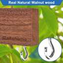 Magnetic Knife Holder for Wall, Magnetic Knife Strip No Drilling 23 Inch, Walnut Wood Magnet knife holder strip with 2 Hooks, Powerful Magnet Knife rack for Kitchen Utensils, Knives