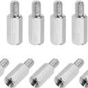 uxcell M4x12mm+6mm Male-Female Hex Nickel Plated PCB Motherboard Spacer Standoff for FPV Drone Quadcopter, Computer & Circuit Board Silver Tone 20pcs