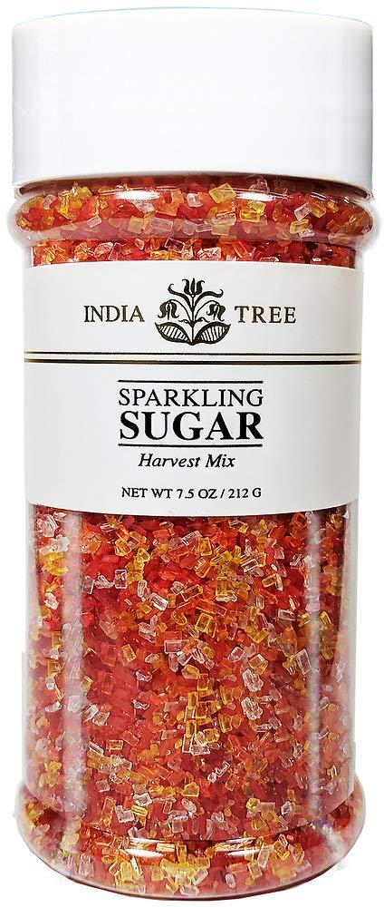 2 x India Tree Harvest Mix Sparkling Sugar, 7.5 oz | Vibrant Fall Orange, Red, Yellow & White Decorating Sugar Mix (7.5 Ounce (Pack of 1))