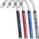 4 Pack Candle Lighter Electric Rechargeable Arc Windproof Lighters Flexible Neck Long Rotate 360 Plasma Lighter USB Flameless Lighters Candles Grill BBQ (Black+red+blue+silver)