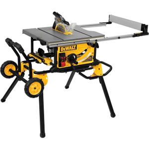 DEWALT Table Saw 10 Inch with Foldable Rolling Table Saw Stand, 15 Amp, 4800 RPM, 32-1/2-Inch Rip Capacity (DWE7491RS)