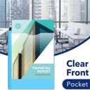 6 Pack Heavy Duty Plastic Pocket Folder with Prongs and Clear Front Pocket, 3 Pockets Folders with 3 Prongs and 2 Card Slot, Orange File Folders Fit Letter Size Paper for Office School Home Business