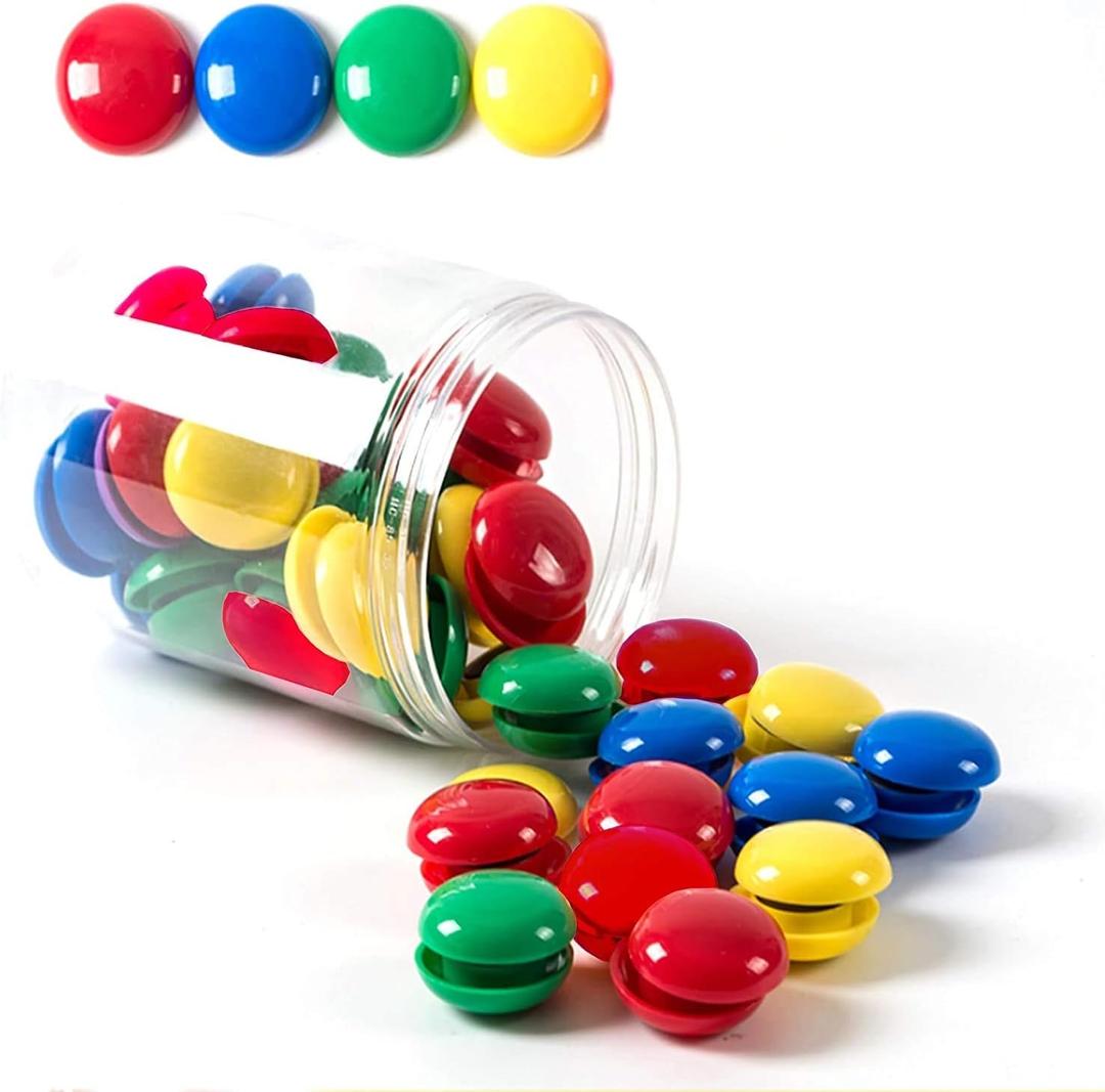Notice Board/Planning Magnets, Tiberham 80 Pack 20 mm Round Plastic Covered Magnetic Buttons, Refrigerator Whiteboard Magnets for School Office Home - 4 Assorted Colors