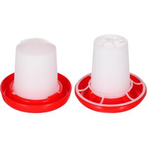 2 Sets Chick Feeder Waterer Kit Automatic Poultry Food Water Feeder Chickens Ducks Quails Hanging Containers Outdoor Indoor Use