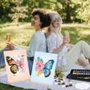 Cholemy 36 Pcs Paint and Sip Kit for Adults 8''x10'' Pre Drawn Canvas for Painting DIY Afro Acrylic Painting Kit Wood Easel Brushes Date Night Bulk for Mother's Day Party Gifts(Butterfly)