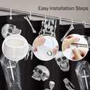 Bayson Spooky Halloween Shower Curtain, Creepy Skull Skeleton Coffin on Black Background Bath Curtain for Bathroom Decor Waterproof Polyester Fabric 72 x 72 Inches Set with Hooks