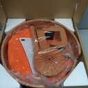 Cat Bed Desk with Pet Mat, Cat Hammock for Desk with Bowl, 360 Rotation and Adjustable Height, Orange