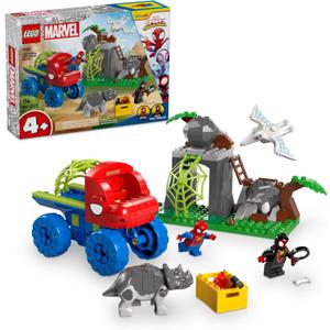 LEGO Marvel Spidey and His Amazing Friends Team Spidey Dino Crawler Rescue - Car and Adventure Preschool Building Toy for Kids, Boys and Girls, Ages 4+ - Gift Idea for Birthdays - 11199