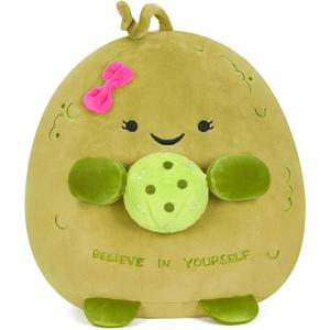 Onsoyours Original Pickle Stuffed Animal with Pickleball, 12" Cute Soft Ultra Collectible Plush Squishy Toys - Hugging Pickle Gifts for Kids & Adults