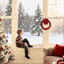 15.5 Velvet Christmas Wreath Front Door Red Wreaths Christmas Decorations Indoor Artificial Decor for Party Red Wreath