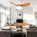 ocioc 32 Inch Small Oak Ceiling Fans with Lights and Remote Control