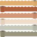 VABAMNA 216ft Boho Classroom Bulletin Board Borders Set, Colorful Wavy Scalloped Border Trims for School Teacher Supplies, Boho Classroom Bulletin Board Chalkboard Door Wall Decor, 6 Rolls