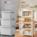 Magnetic Door Storage Bins with Lids 220QT - Folding Storage Cabinet with Doors & Wheels, Collapsible Plastic Box for Closets, Office, Gathering, Stackable Organizer & Containers, Gifts,