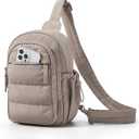BAGSMART Small Sling Bag for Women, Puffer Crossbody Bag Purses Hobo Handbag Fanny Packs for Travel Hiking