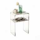 Clear Acrylic 2 - Tier End Table/Nightstand,23" H Sleek and Durable Bedside Storage. Ideal for Bedrooms, Living Rooms, and Modern Interiors. A Perfect Choice as a Bedside Table or Sofa Side Piece.