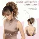 12 Inch Curly Ponytail Extension, Clip on Ponytails for Women, Natural Pony Tails Hair Extensions, Synthetic Hair Extensions Ponytail, Clip in Ponytail (Color: Ash Blonde with Blonde Ends)