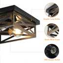 2Pack Rustic Flush Mount Ceiling Light Fixture, Modern Farmhouse Light Fixture, Kitchen Hallway Light Fixtures for Bedroom,Dining Room Entryway,Industrial Metal Cage Ceiling Light