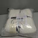 EVERGRACEHOME Chunky Chenille Knit Throw Blanket for Couch, Soft Luxurious Moss Stitch Blankets for Bed, Cozy Decorative Farmhouse Knitted Throws for Sofa, Ivory White, 50" x 60"