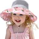 Kids Beach Hat Thin mesh Hats kids'fisherman Summer Sun Hats for Kids(5-10 Years)