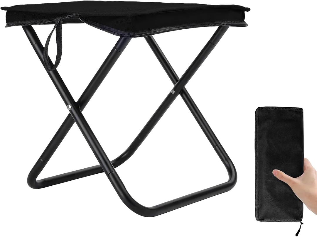 Camping Stool Portable Pocket Handbag Stool, Collapsible Chair Folding Stool for Adults Holds 275lbs, Small Camp Seat for Camping (1 PC)