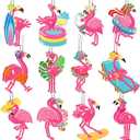 Demissle 24 Pcs Flamingo Air Freshener Flamingo Hanging Long Lasting Car Scented Tropical Automotive Air Fresheners for Rearview Mirror Birthday Beach Party Favor Accessories