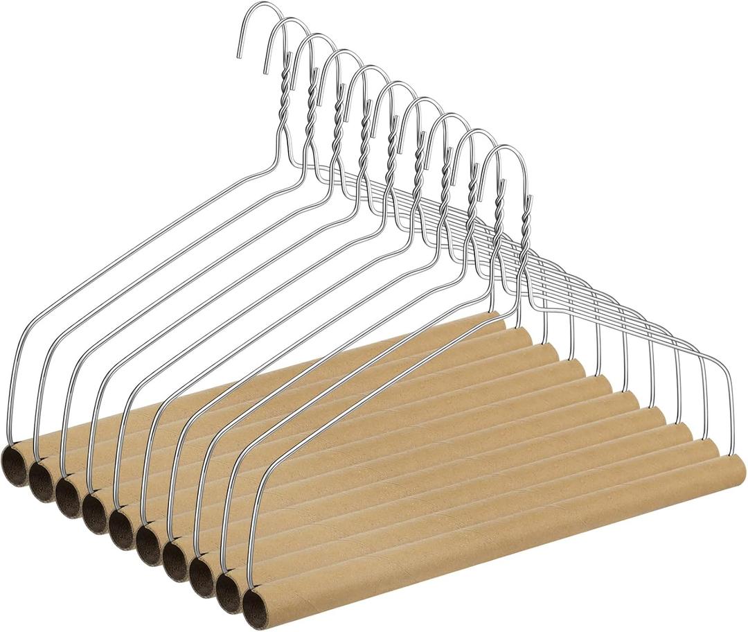 10 Sets Dry Cleaner Hangers 18" Drapery Hanger and Tubes Tablecloth Hangers Blanket Hanger Drapery Hangers with Strong 10.5 Gauge Wire for Heavy Items