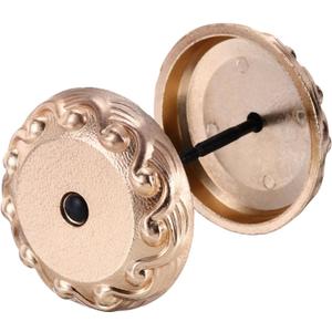 PATIKIL Door Hole Cover Plate, 2 5/16 Inches Zinc Alloy Wave Round Deadbolt Cover Plate Door Reinforcement Plate for Door Hole Filling (Gold Tone)