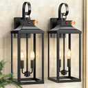 25" Large Motion Sensor Outdoor Wall Lights, Dusk to Dawn Outdoor Lighting, 2 Packs