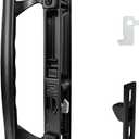 Sliding Flush Mount Patio Glass Door Handle Set, 6-5/8" H.C., Non-Keyed Black Door Lock Replacement Handle, Fits 1" to 1-1/8" Thick Doors