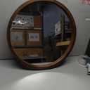 23.6 Inch Round Wall Mirror for Bathroom Large Circle Vanity Mirror for Wall Decor-Wooden Frame for Entryway Bedroom Living Room(Two-Tone Brown)