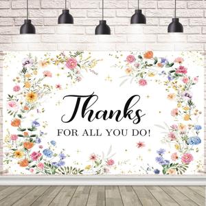 Thanks for All You Do Backdrop Wildflower Thank You Party Decorations Congratulations Graduates Background Be Thankful to The Teacher Doctor Staff We Appreciate You Decor Banner 5.9x3.6ft