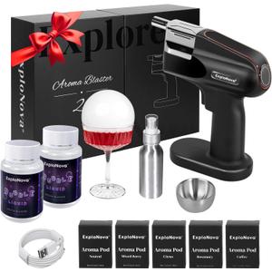 Cocktail Bubble Smoke Gun Kit with 5 Flavour Aroma Pods & Edible Bubbles  Aroma Blaster 2 to Elevate Drinks, Perfect for Bars, Parties, and Home Use, Ideal Gift for All Cocktail Lovers (Black)