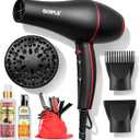 21Pcs Professional Hair Dryer Kit - Ionic, Lightweight, Low Noise, Constant Temperature, 1800W Blow Dryer for Women and Men - Includes Hair Dryer, Nozzles, and Accessories Set