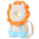 Baby Walker Head Protector Toddler Adjustable Baby Head Protection Backpack Wear Safety Pad (White Lion)