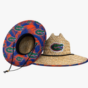 FOCO NCAA Mens NCAA College Team Logo Floral Lifeguard Beach Straw Sun Hat