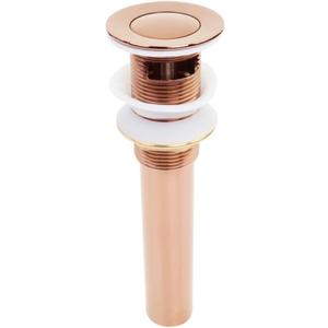 Renovators Supply Manufacturing Bathroom Sink Drain 1 1/4 in. OD Rose Gold Pop Up Sink Drain with Overflow