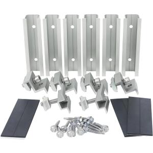 Solar Panel Roof Mounting Kit,Complete 2 Panel Solar Rack System for Side by Side DIY Installation,Universal Mounting Rails and Clamps for Asphalt Shingle or Metal Roofs, 6x 4.72 Short Mounting Rails