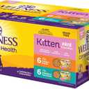 Wellness Complete Health Pate Variety Pack Kitten Canned Wet Cat Food, Natural, Protein Rich, Grain Free, Whitefish and Chicken Recipes, 3 oz, Pack of 12 Cans (EXP 09/25/26)