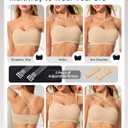 ProKloud Strapless Push Up Bras for Women Wireless Bandeau Bra Non-Slip Silicone Tube Top Padded Convertible Bralette, Size L