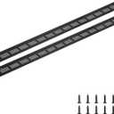 uxcell Rectangle Ventilation Grille, Aluminum Alloy Mesh Air Vent Cover Louvered Ventilation Cover with Mounting Screws for Cabinet Shoe Closet (600x50mm/24"x2", Black)
