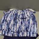 Yonique Womens Blouson Tankini Top No Bottom Loose Fit Swim Top Modest Tank Top (Large, Tie Dye and Navy Blue)