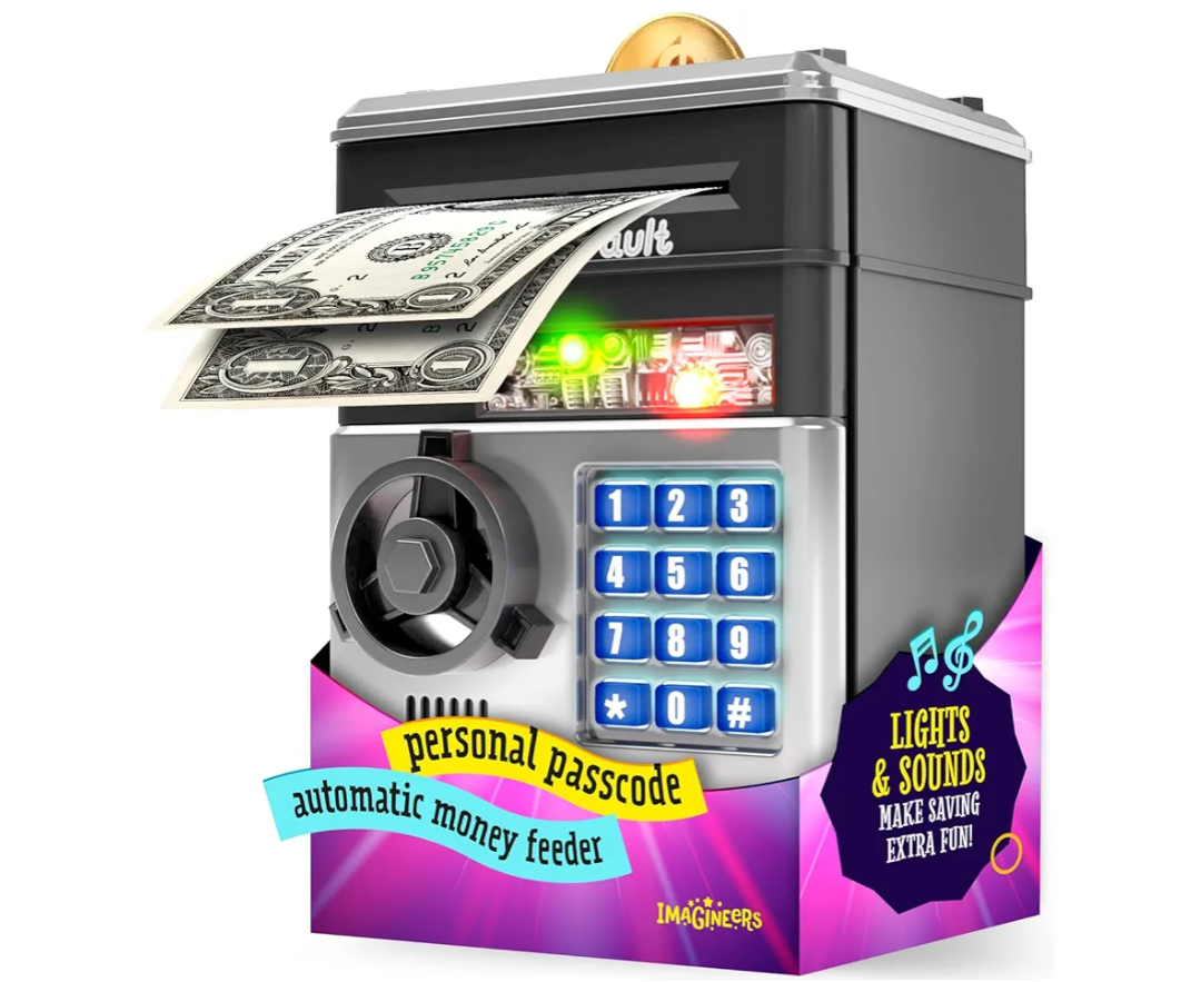 Piggy Bank for Kids - Electronic Money Saving Box w/Code- ATM Safe - Toy Coin Bank - Easter Boys Toys for Age 3, 4, 5, 6, 7, 8, 9 - Birthday Gifts for 8, 9, 10, 11, 12 Year Old Boy and Girl