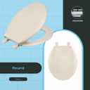 Centoco Round Toilet Seat, Standard Economy Model, Light Weight Residential, Closed Front with Cover, Plastic, Made in the USA, DSAMAZ12-106, Bone