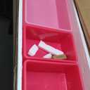 Zonon 12 Pcs Plastic Cubby Bins Office Storage Container Storage Bins Plastic Organization with 1 Pack Self Adhesive Label for Library Office Home Nursery(Pink/magenta)