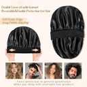 YANIBEST Silk Bonnet for Men Women Hair Bonnet for Sleeping Double Layer Satin Bonnet for Natural Curly Hair Unisex Sleep Cap (Black)