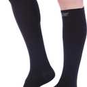 Doc Miller Compression Socks, 30-40 mmHg Medical Grade Closed Toe Socks for Circulation, Shin Splints, Varicose Veins, Calf Recovery - Knee High Support for Men & Women - XXX-Large, Plus Size, Black