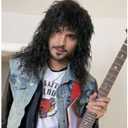 80s Heavy Metal Rock Wig - Unisex Long Curly Wig, Ideal for Halloween, Cosplay, Rock Costumes and Retro Parties (Black)