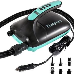 FBSPORT 20PSI High Pressure SUP Vehicle Electric Air Pump, Inflation Paddle Board Pump for Stand Up Paddle Boards, Inflation & Deflation Function Quick Air Inflator for Paddleboards (Green)